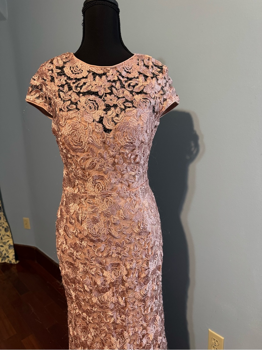 Blu Sage Rose Lace Maxi Gown - Dusty Rose - Picture 2 of 6